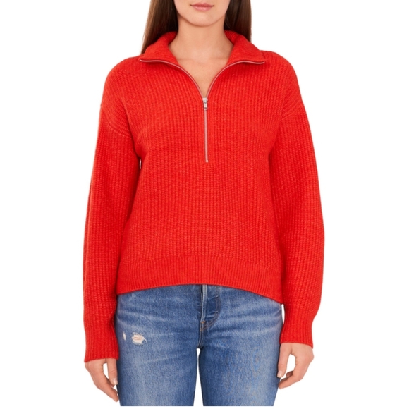 Vince Camuto Sweaters - Vince Camuto Womens Half Zip Pullover Sweater Size XL Crossfire (Orange)